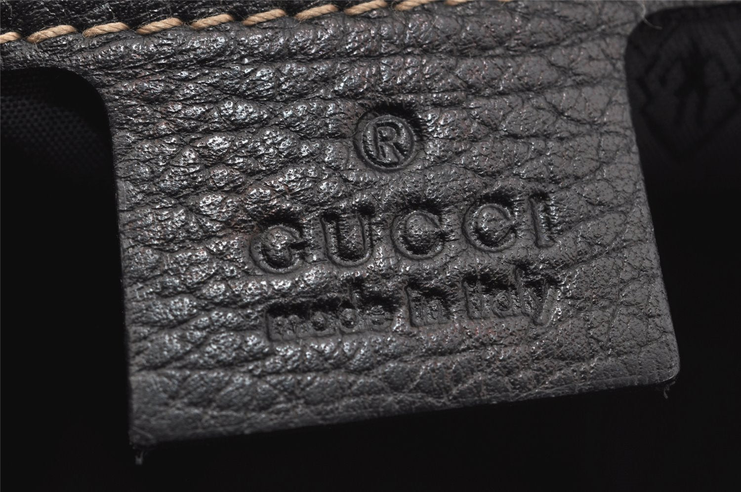 Authentic GUCCI Aviatrix Hysteria Hand Boston Bag Leather 186235 Black 3992J