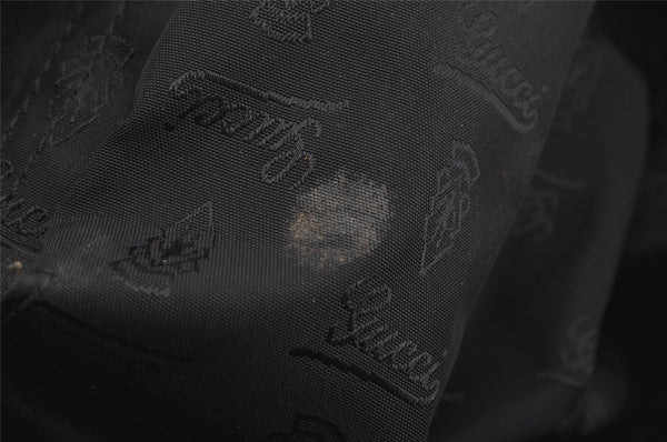 Authentic GUCCI Aviatrix Hysteria Hand Boston Bag Leather 186235 Black 3992J