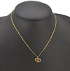 Authentic Christian Dior Gold Tone Chain Pendant Necklace CD 3992K