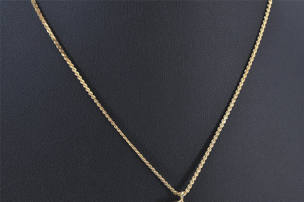 Authentic Christian Dior Gold Tone Chain Pendant Necklace CD 3992K