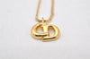 Authentic Christian Dior Gold Tone Chain Pendant Necklace CD 3992K