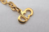 Authentic Christian Dior Gold Tone Chain Pendant Necklace CD 3992K