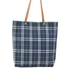 Authentic BURBERRY Check Nylon Leather Shoulder Tote Bag Navy Blue 3993I