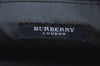 Authentic BURBERRY Check Nylon Leather Shoulder Tote Bag Navy Blue 3993I