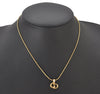 Authentic Christian Dior Gold Tone Rhinestone Chain Pendant Necklace CD 3993K