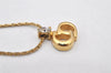 Authentic Christian Dior Gold Tone Rhinestone Chain Pendant Necklace CD 3993K