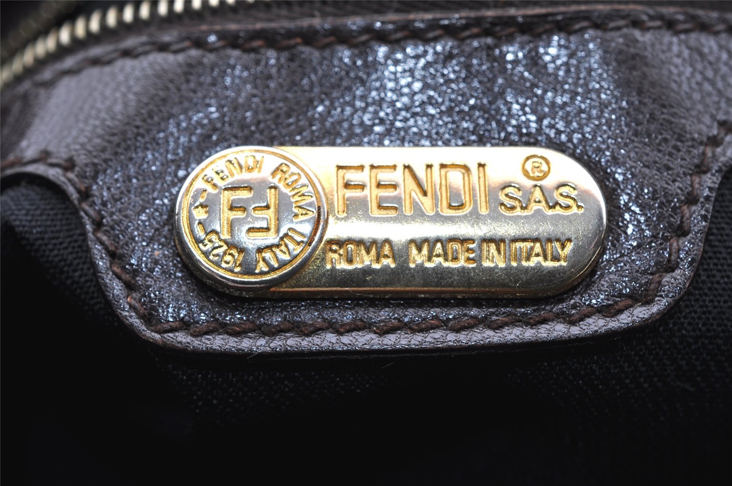 Authentic FENDI Mamma Baguette Shoulder Hand Bag Suede Leather Brown 3994I