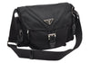 Authentic PRADA Nylon Tessuto Leather Shoulder Cross Body Bag Purse Black 3994K