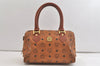 Authentic MCM Vintage Visetos Leather 2Way Shoulder Hand Bag Purse Brown 3995K