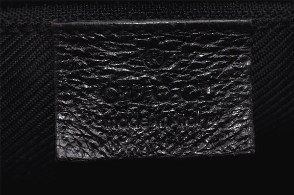 Authentic GUCCI Shoulder Cross Body Bag GG Canvas Leather 114273 Black 3996I