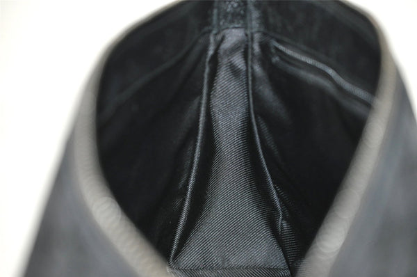 Authentic GUCCI Shoulder Cross Body Bag GG Canvas Leather 114273 Black 3996I