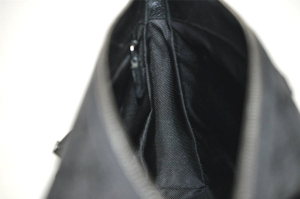 Authentic GUCCI Shoulder Cross Body Bag GG Canvas Leather 114273 Black 3996I