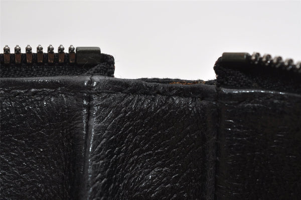 Authentic GUCCI Shoulder Cross Body Bag GG Canvas Leather 114273 Black 3996I