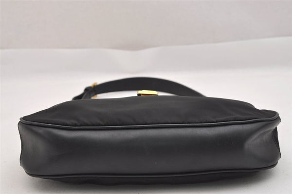 Authentic PRADA Nylon Tessuto Leather Shoulder Hand Bag Purse Black 3996K