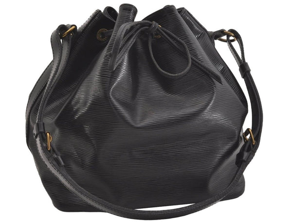 Authentic Louis Vuitton Epi Petit Noe Shoulder Drawstring Bag M59012 Black 3997J