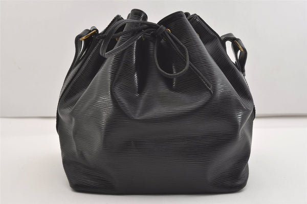 Authentic Louis Vuitton Epi Petit Noe Shoulder Drawstring Bag M59012 Black 3997J