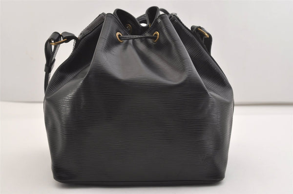 Authentic Louis Vuitton Epi Petit Noe Shoulder Drawstring Bag M59012 Black 3997J