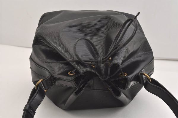 Authentic Louis Vuitton Epi Petit Noe Shoulder Drawstring Bag M59012 Black 3997J