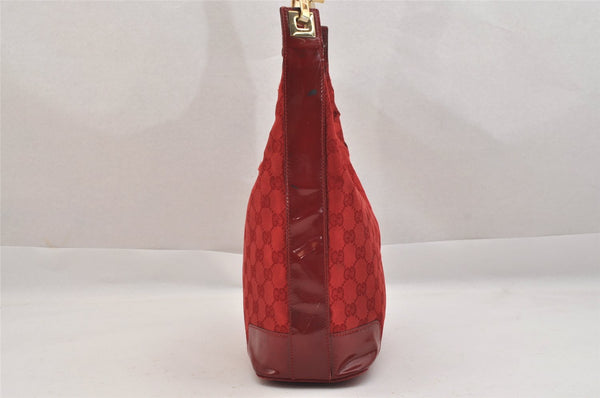 Authentic GUCCI Shoulder Hand Bag Purse GG Canvas Enamel 0014204 Red 3997K