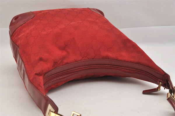 Authentic GUCCI Shoulder Hand Bag Purse GG Canvas Enamel 0014204 Red 3997K