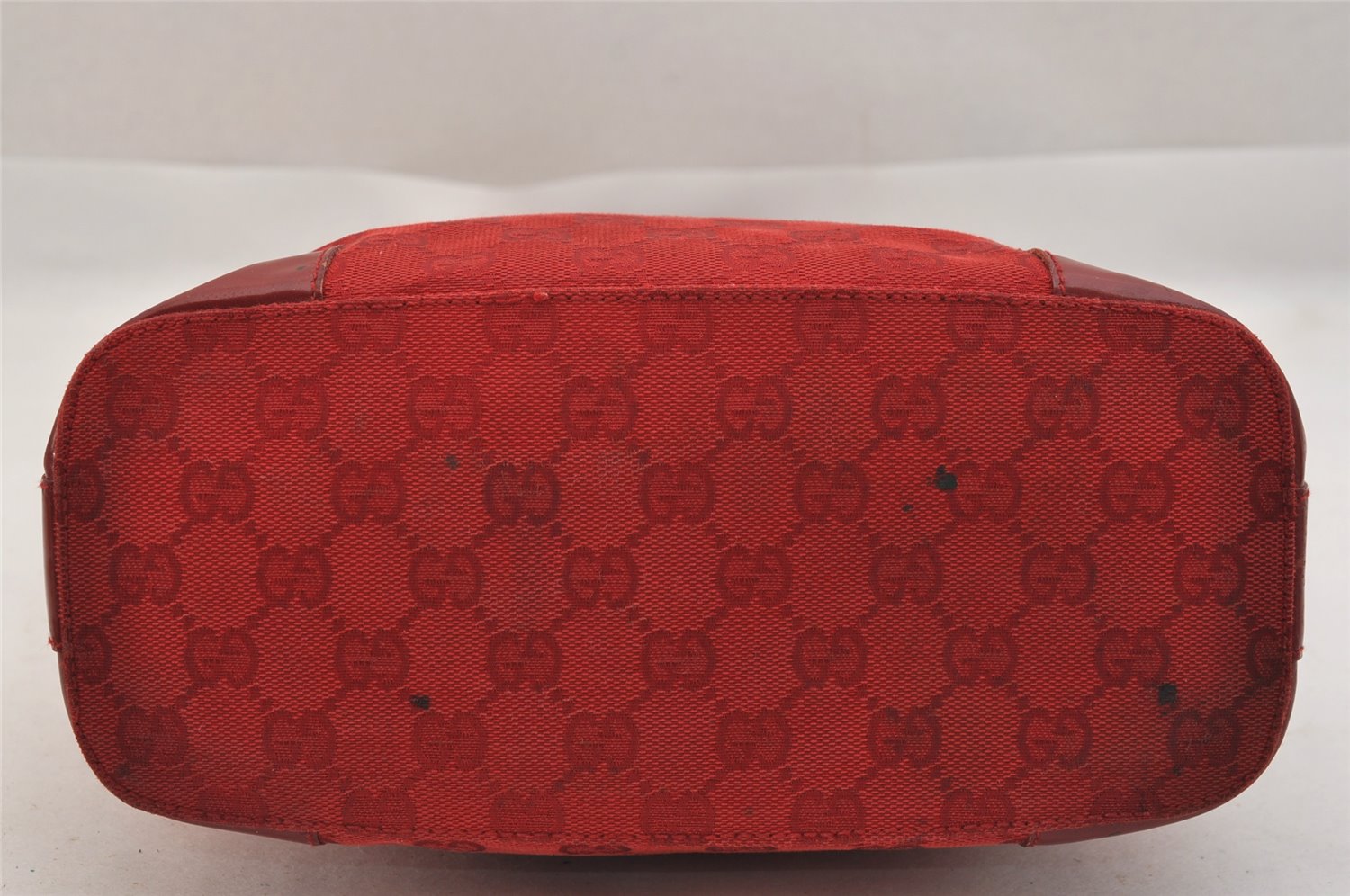 Authentic GUCCI Shoulder Hand Bag Purse GG Canvas Enamel 0014204 Red 3997K