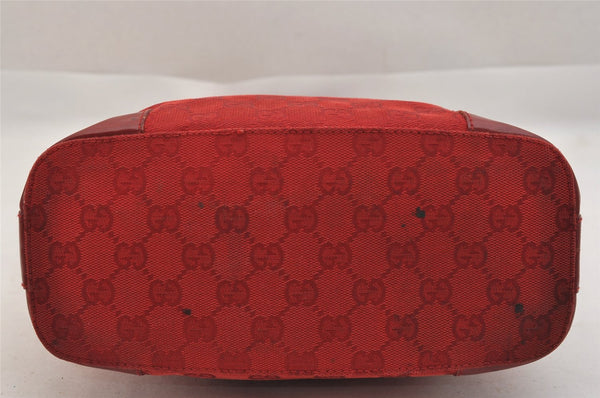 Authentic GUCCI Shoulder Hand Bag Purse GG Canvas Enamel 0014204 Red 3997K