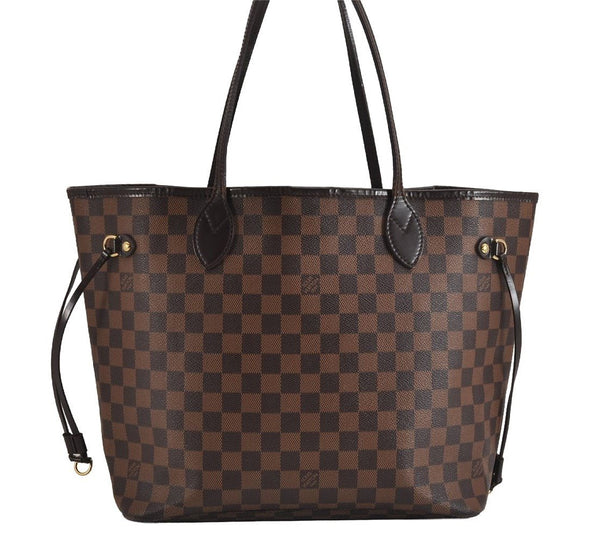 Authentic Louis Vuitton Damier Neverfull MM Shoulder Tote Bag N51105 LV 3998J