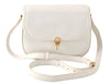 Authentic CELINE Vintage Shoulder Cross Body Bag Purse Leather White 3998K