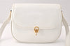Authentic CELINE Vintage Shoulder Cross Body Bag Purse Leather White 3998K