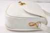 Authentic CELINE Vintage Shoulder Cross Body Bag Purse Leather White 3998K