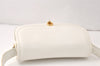 Authentic CELINE Vintage Shoulder Cross Body Bag Purse Leather White 3998K