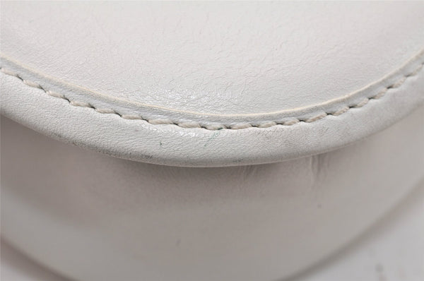 Authentic CELINE Vintage Shoulder Cross Body Bag Purse Leather White 3998K
