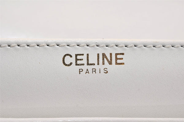 Authentic CELINE Vintage Shoulder Cross Body Bag Purse Leather White 3998K