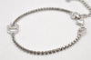 Authentic Christian Dior Chain Bracelet Rhinestone Silver Tone CD 3999K
