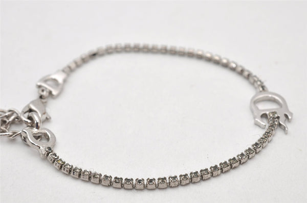 Authentic Christian Dior Chain Bracelet Rhinestone Silver Tone CD 3999K