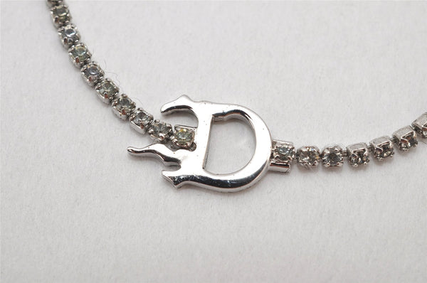 Authentic Christian Dior Chain Bracelet Rhinestone Silver Tone CD 3999K
