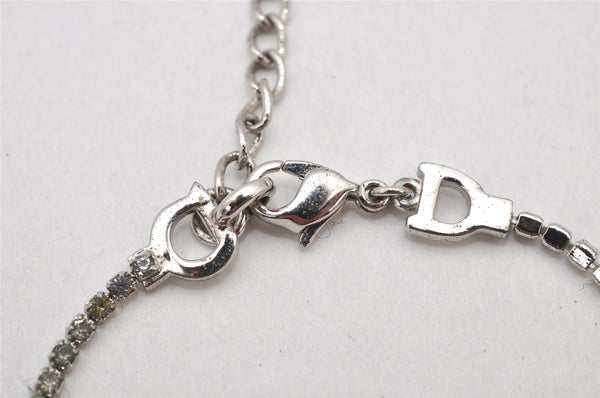 Authentic Christian Dior Chain Bracelet Rhinestone Silver Tone CD 3999K