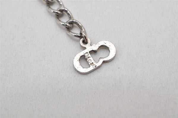 Authentic Christian Dior Chain Bracelet Rhinestone Silver Tone CD 3999K