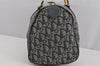 Authentic Christian Dior Trotter Hand Boston Bag Canvas Leather Navy Blue 4001J