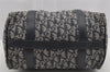 Authentic Christian Dior Trotter Hand Boston Bag Canvas Leather Navy Blue 4001J