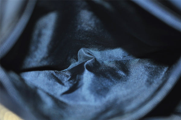 Authentic Christian Dior Trotter Hand Boston Bag Canvas Leather Navy Blue 4001J