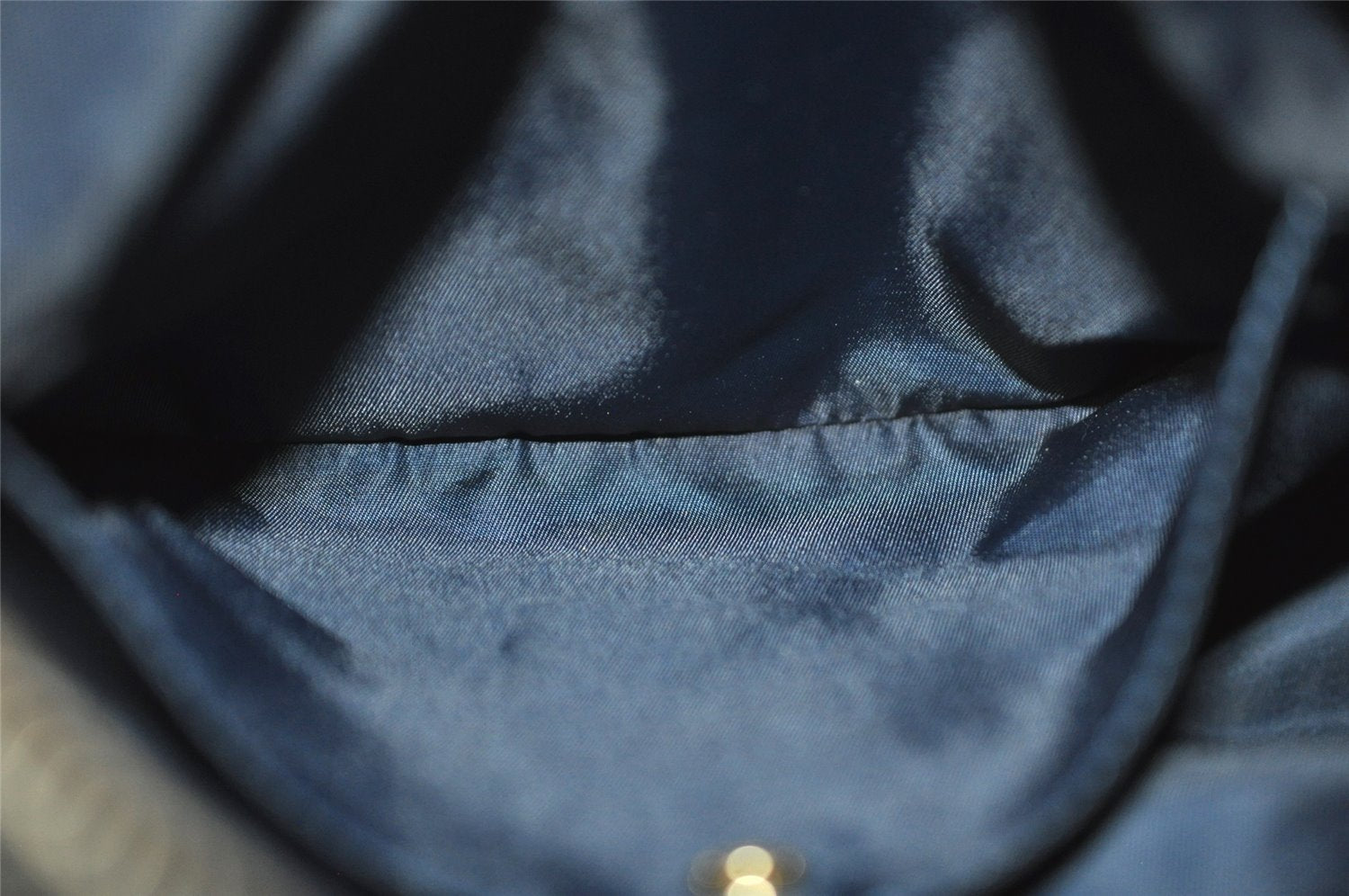 Authentic Christian Dior Trotter Hand Boston Bag Canvas Leather Navy Blue 4001J