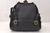 Authentic GUCCI Vintage Bamboo Drawstring Backpack Suede Leather Black 4001K