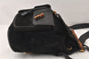 Authentic GUCCI Vintage Bamboo Drawstring Backpack Suede Leather Black 4001K