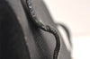 Authentic GUCCI Vintage Bamboo Drawstring Backpack Suede Leather Black 4001K