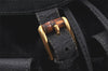 Authentic GUCCI Vintage Bamboo Drawstring Backpack Suede Leather Black 4001K