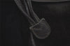 Authentic GUCCI Vintage Bamboo Drawstring Backpack Suede Leather Black 4001K