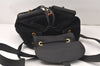 Authentic GUCCI Vintage Bamboo Drawstring Backpack Suede Leather Black 4001K