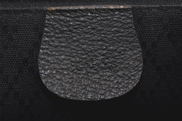 Authentic GUCCI Vintage Bamboo Drawstring Backpack Suede Leather Black 4001K