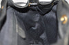 Authentic GUCCI Vintage Bamboo Drawstring Backpack Suede Leather Black 4001K